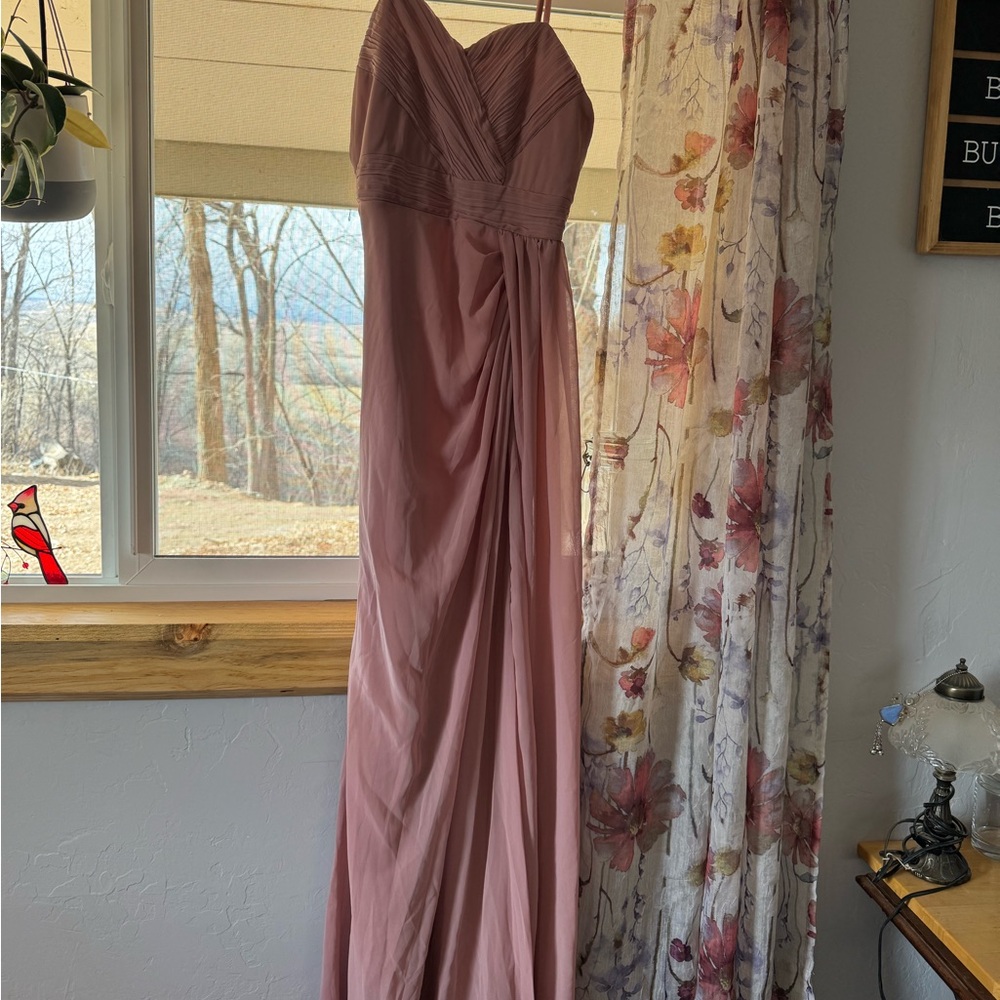 Elegant Dusty Rose Evening Gown